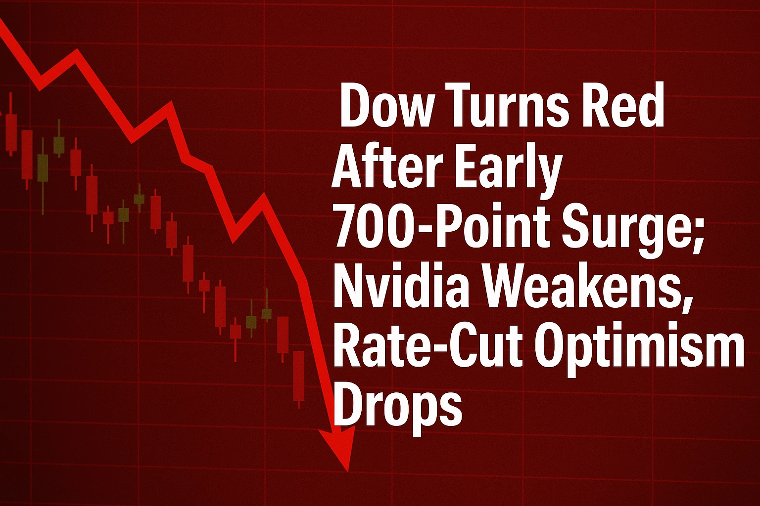Dow Turns Red After Early 700-Point Surge as Nvidia Weakens and Rate-Cut Optimism Fades