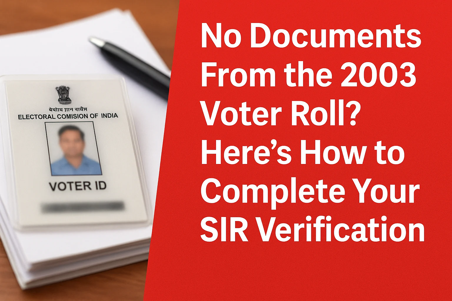No Documents From the 2003 Voter Roll? Here’s How to Complete Your SIR Verification