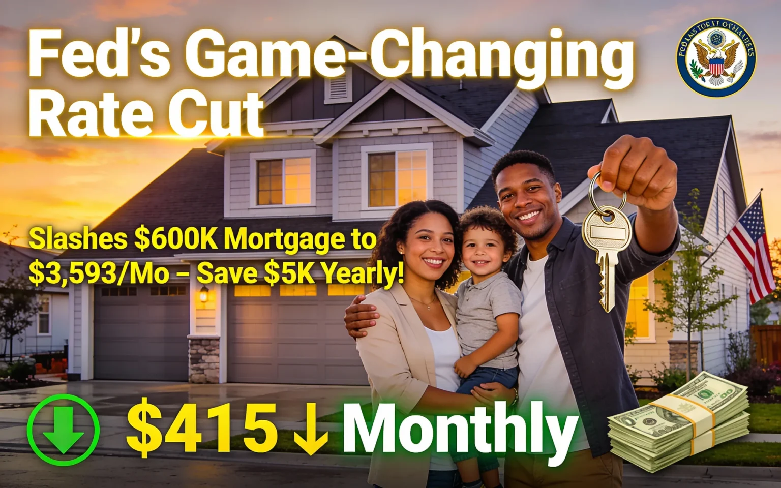 The Fed's Game-Changing Rate Cut: How It Lowers $600,000 Mortgage Payments And Fuels Homebuying Dreams
